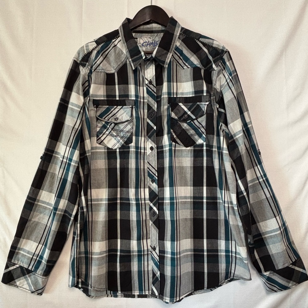CHALC Plaid Long Sleeve Men’s Shirt Size XXL